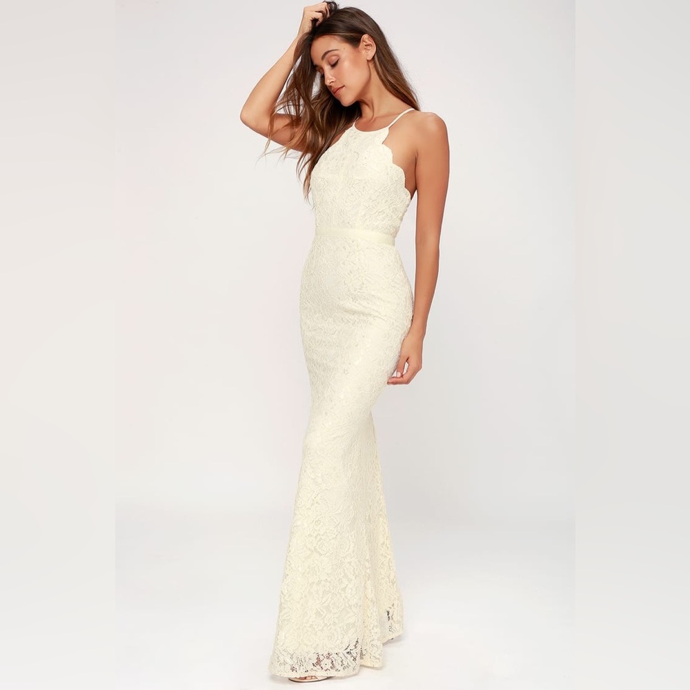 Lulus Zenith Cream Lace Maxi Dress - Wedding dress